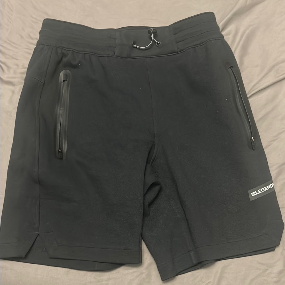 Black Athletic Shorts with Adjustable Waistband and Modern Fit